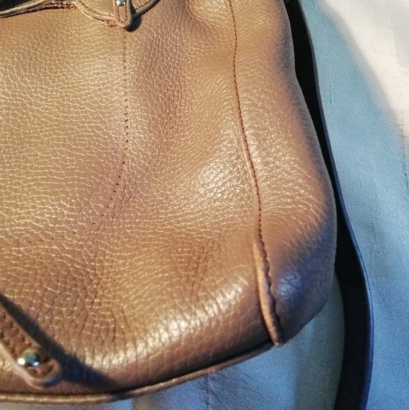 Genuine leather grey satchel handbag - Picture 3 of 7